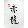 Chinese Calligraphy Symbols for Red Dragon Art Painting
