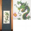 Chinese Green Dragon Scroll Painting