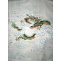 Chinese Silk Painting Green Horned Dragon