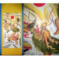Chinese Golden Dragon Art Scroll Painting
